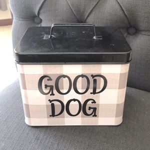 Good Dog Buffalo Plaid treat canister